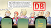 Cartoon: DB-Halbjahresbilanz (small) by Harm Bengen tagged durchsage,wartende,vorstandstisch,halbjahresbilanz,kellergeschoss,zahlenreihung,db,bahn,verlust,harm,bengen,cartoon,karikatur
