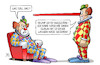 Cartoon: Debatten-Clown (small) by Harm Bengen tagged trump,biden,massstäbe,clowns,pinocchio,lügen,nase,usa,tv,duell,harm,bengen,cartoon,karikatur