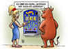 Cartoon: EFSF-Hebel (small) by Harm Bengen tagged efsf,hebel,euro,europa,eurokrise,euroschuldenkrise,schulden,kredite,staatsanleihen,stier,spielautomat,eurozone,finanzen,finanzkrise,eurobonds