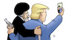 Cartoon: Frieden USA-Iran (small) by Harm Bengen tagged trump,ayatollah,usa,iran,krieg,frieden,handy,selfie,pistole,messer,harm,bengen,cartoon,karikatur