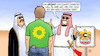 Cartoon: Habecks Alternativen (small) by Harm Bengen tagged grüner,wirtschaftsminister,oel,gas,katar,vereinigte,arabische,emirate,rohstoffe,energie,deutschland,russland,ukraine,krieg,harm,bengen,cartoon,karikatur