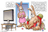 Cartoon: Hase vs. Weihnachtsmann (small) by Harm Bengen tagged osterhase,ostern,ostereier,selenskyj,ausgeladen,tv,weihnachtsmann,stahhelm,russland,ukraine,krieg,harm,bengen,cartoon,karikatur