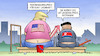 Cartoon: ICAN (small) by Harm Bengen tagged friedensnobelpreis,ican,betrogen,trump,kim,nordkorea,usa,atomwaffen,harm,bengen,cartoon,karikatur
