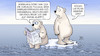 Cartoon: Klima und Krieg (small) by Harm Bengen tagged eisbären,klima,energieverbrauch,co2,reduzierung,putin,dankbar,gas,energie,russland,ukraine,krieg,harm,bengen,cartoon,karikatur