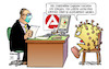 Cartoon: Kurzarbeit für Corona (small) by Harm Bengen tagged sinkende,zahlen,sorgen,kurzarbeit,corona,virus,arbeitsamt,sommer,harm,bengen,cartoon,karikatur
