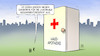 Cartoon: Nationale Gesundheitsreserve (small) by Harm Bengen tagged standorte,nationale,gesundheitsreserve,hausapotheke,spahn,corona,pandemie,krankheit,harm,bengen,cartoon,karikatur
