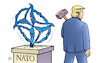 Cartoon: Nato und Truppenabzug (small) by Harm Bengen tagged trump,vorschlaghammer,denkmal,nato,symbol,truppenabzug,deutschland,kaputt,beschädigung,harm,bengen,cartoon,karikatur