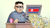Cartoon: Nordkorea-Hacker (small) by Harm Bengen tagged nordkorea,hacker,ransomware,kim,jong,un,computer,geld,erpressung,maske,harm,bengen,cartoon,karikatur