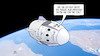 Cartoon: SpaceX-Maske (small) by Harm Bengen tagged spacex,maske,streit,weltraum,raumfahrt,crewdragon,iss,corona,harm,bengen,cartoon,karikatur