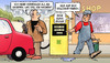 Cartoon: Sprit-Verbrauch (small) by Harm Bengen tagged sprit,verbrauch,42,prozent,auto,kfz,zankstelle,betrug,hersteller,rollstand,klimaanlage,harm,bengen,cartoon,karikatur