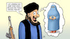 Cartoon: Taliban und Merkel (small) by Harm Bengen tagged besuch,merkel,burka,taliban,afghanistan,raute,frauenrechte,harm,bengen,cartoon,karikatur