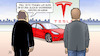 Cartoon: Tesla-Fabrik (small) by Harm Bengen tagged tesla,einweihung,fabrik,eröffnung,elon,musk,scholz,habeck,tarnfarben,krieg,ukraine,harm,bengen,cartoon,karikatur