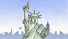 Cartoon: Trump-Liberty (small) by Harm Bengen tagged usa vorwahlen wahlen republikaner donald trump freiheitsstatue miss liberty new york harm bengen cartoon karikatur