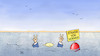 Cartoon: Trump geht baden (small) by Harm Bengen tagged baden,wasser,trump,hormus,victory,frisur,usa,iran,krieg,harm,bengen,cartoon,karikatur