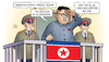 Cartoon: Trump und Nordkorea (small) by Harm Bengen tagged trump,nordkorea,usa,alleingang,krieg,bekloppt,kim,harm,bengen,cartoon,karikatur