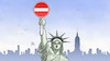 Cartoon: Trumps Einreiseverbote (small) by Harm Bengen tagged einreiseverbote,einreisestopp,durchfahrt,verboten,verkehrsschild,freiheitsstatue,liberty,trump,usa,harm,bengen,cartoon,karikatur