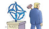 Cartoon: Trumps NATO-Demolierung (small) by Harm Bengen tagged nato,rutte,trump,usa,vorschlaghammer,demolierung,harm,bengen,cartoon,karikatur