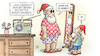 Cartoon: Wärmstes Jahr 2024 (small) by Harm Bengen tagged 2024,wärmstes,warm,jahr,beginn,wetteraufzeichnung,klimawandel,erwärmung,radio,weihnachtsmann,wichtel,spiegel,harm,bengen,cartoon,karikatur