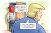 Cartoon: Zoll-Folter (small) by Harm Bengen tagged zoll folter strafzölle eu europa streckbank trump usa handelskrieg harm bengen cartoon karikatur