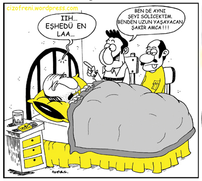 Cartoon: Uzun yasayacan (medium) by cizofreni tagged sehadet,hasta,olum,death