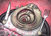 Cartoon: hunger (small) by vladan tagged hunger,eating,fork,knife,bones