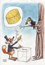 Cartoon: The Raven and the Fox (small) by vladan tagged raven,fox,elections,vote