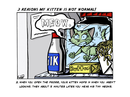 Cartoon: Reasons your kitten isnt normal (medium) by esplesst tagged cats,funny,pets