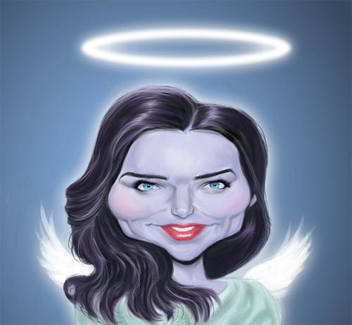 Cartoon: Miranda Kerr (medium) by markdraws tagged miranda,kerr,model,supermodel,sexy,angel,victorias,secret,humor,caricature,illustration,photoshop,painter,paint,digital,painting