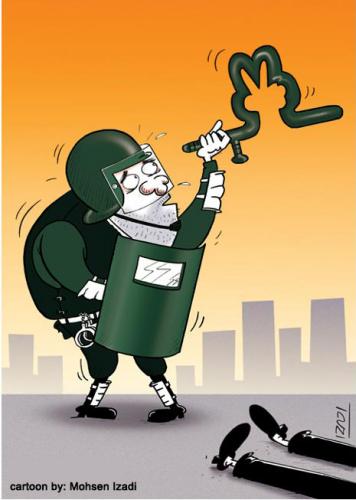 Cartoon: A cartoon by Mohsen Izadi (medium) by iranian cartoonist tagged dictator,iran,elestion
