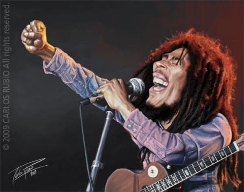 Cartoon: Bob Marley (medium) by CarlosR tagged bob,marley,caricature