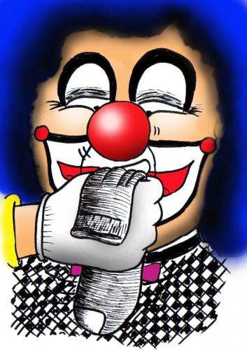Cartoon: Clown smelling his sock (medium) by MelgiN tagged clown,sock,cartoon