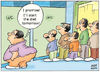 Cartoon: fat man and toilet queue (small) by Murat tagged fat,diet