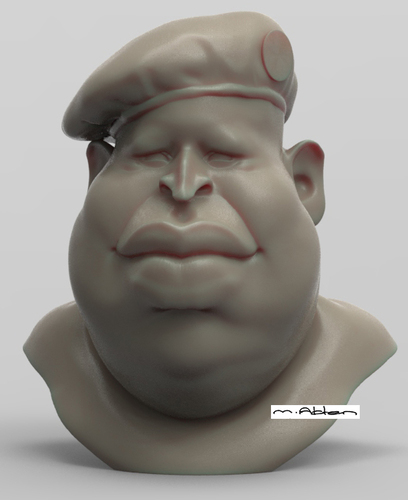 Cartoon: hugo chavez (medium) by muharrem akten tagged 3d,cartoon,hugo,chavez,politcian,portrait,karikatur,model