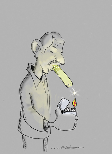 Cartoon: sigara oldurur (medium) by muharrem akten tagged sigara,karikatur,humor,cartoon,muharrem,akten