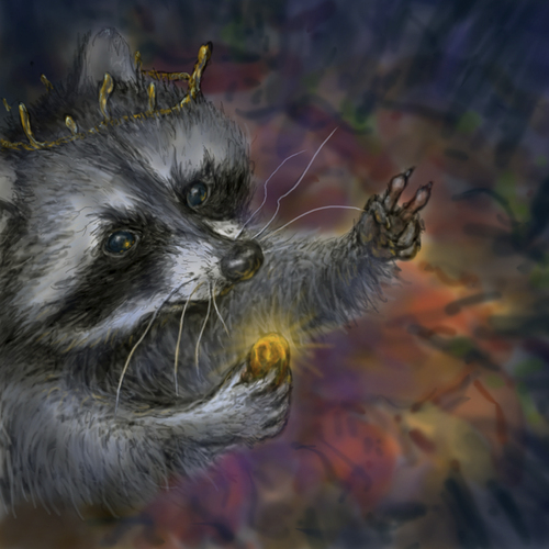 Cartoon: the gift of the racoon king (medium) by nootoon tagged racoon,nootoon,art,germany,illustrator,the