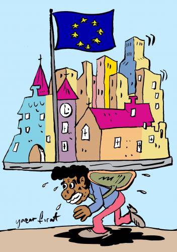 Cartoon: immigration (medium) by komikadam tagged immigration,and,eu