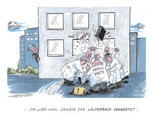 Cartoon: Ärztestreik (medium) by mandzel tagged lauterbach,ärzte,deutschland,politik,proteste,lauterbach,ärzte,deutschland,politik,proteste