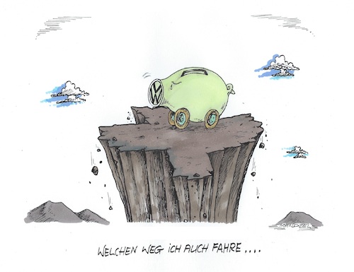 Cartoon: Ausweglos (medium) by mandzel tagged wirtschaft,vw,krise,wirtschaft,vw,krise