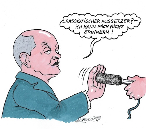 Cartoon: Bewährte Taktik (medium) by mandzel tagged scholz,wahlen,rassismusvorwurf,deutschland,wahlkampf,spd,cdu,scholz,wahlen,rassismusvorwurf,deutschland,wahlkampf,spd,cdu