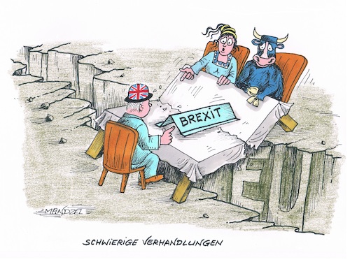 Cartoon: Brexit-Verhandlungen (medium) by mandzel tagged gb,eu,brexit,verhandlungen,gb,eu,brexit,verhandlungen