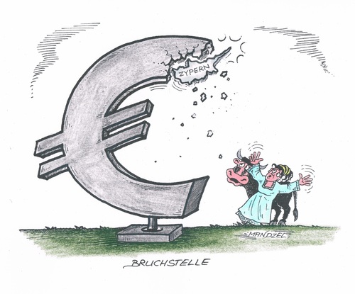 Cartoon: Bruchstelle Zypern (medium) by mandzel tagged zypern,euro,bruchstelle,zypern,euro,bruchstelle