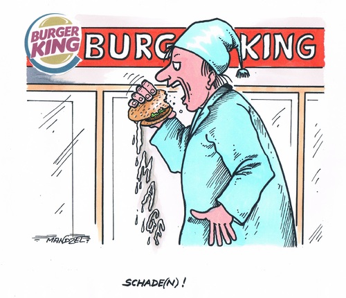Cartoon: Burger King (medium) by mandzel tagged fastfood,imageverlust,burger,fastfood,imageverlust,burger