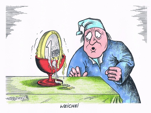 Cartoon: Der Euro fällt (medium) by mandzel tagged euro,weichei,michel,kursverlust,euro,weichei,michel,kursverlust
