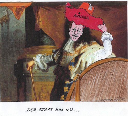 Cartoon: Der Staat bin ich ! (medium) by mandzel tagged erdogan,türkei,sultan,alleinherrscher,erdogan,türkei,sultan,alleinherrscher