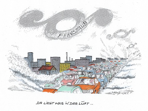 Cartoon: Dicke Luft (medium) by mandzel tagged autofahren,feinstaub,fahrverbote,betrug,gesundheit,smog,autofahren,feinstaub,fahrverbote,betrug,gesundheit,smog