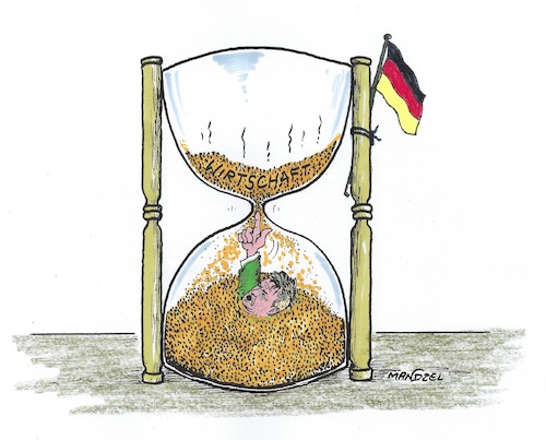Cartoon: Die Zeit läuft... (medium) by mandzel tagged habeck,ampel,wirtschaft,deutschland,konjunktur,arbeitslosigkeit,armut,wohlstandsverluste,habeck,ampel,wirtschaft,deutschland,konjunktur,arbeitslosigkeit,armut,wohlstandsverluste