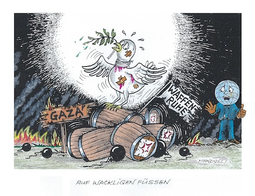 Cartoon: Durchhalten ! (medium) by mandzel tagged israel,gaza,netanjahu,palästinenser,ausrottung,völkermord,waffenruhe,israel,gaza,netanjahu,palästinenser,ausrottung,völkermord,waffenruhe