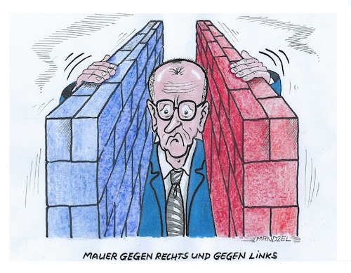 Cartoon: Eingemauert (medium) by mandzel tagged merz,kanzler,deutschland,linke,afd,politik,merz,kanzler,deutschland,linke,afd,politik