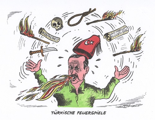 Cartoon: Erdogan spuckt Feuer (medium) by mandzel tagged türkei,deutschland,erdogan,flüchtlingsdeal,visafreiheit,eu,türkei,deutschland,erdogan,flüchtlingsdeal,visafreiheit,eu