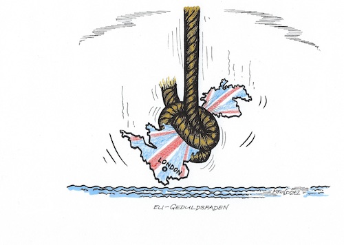 Cartoon: EU-Geduldsfaden (medium) by mandzel tagged brexit,eu,großbritannien,geduldsfaden,brexit,eu,großbritannien,geduldsfaden